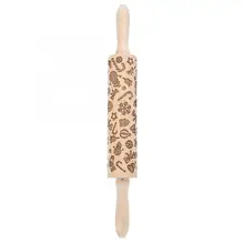 Рождественская Скалка Выгравированная резная деревянная рельефная скалка для кухни тиснение для выпечки печенья бисквит Фондант инструменты