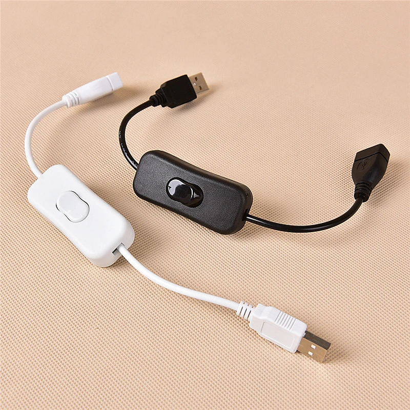 Woopower-Cable USB de Material de cobre, interruptor macho a hembra, Cable de encendido y apagado, palanca LED de encendido para lámpara, línea de 28cm, 1 ud.