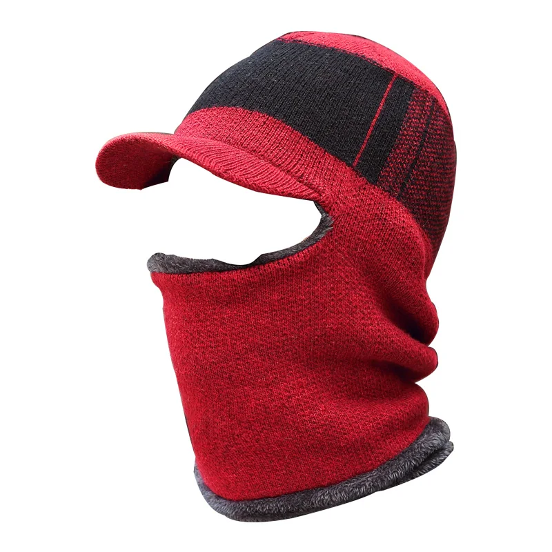 JR Winter Hat Scarf Skullies Beanies For Men Women Mask Thick Balaclava Earflap Wool Bonnet Male Beanie Hats Cap - Color: JR
