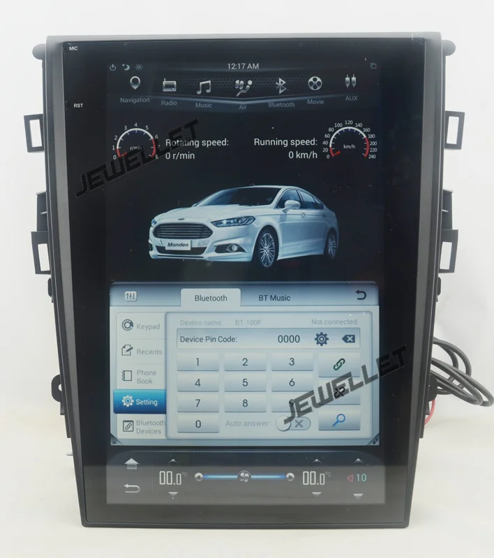 12," tesla стиль вертикальный экран android 6,0 четырехъядерный 1+ 32G Автомобильный gps Радио навигатор для ford Mondeo 2013