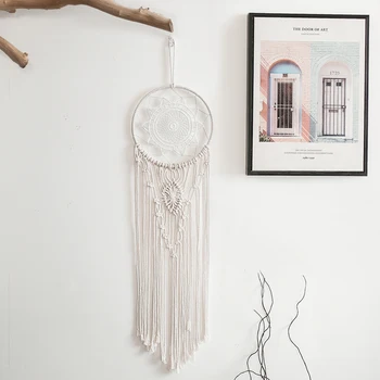 

Sunflower Handmade Wall Hanging Accessories Beige Dreamcatcher Girls Room Decoration dekoracje do pokoju T31
