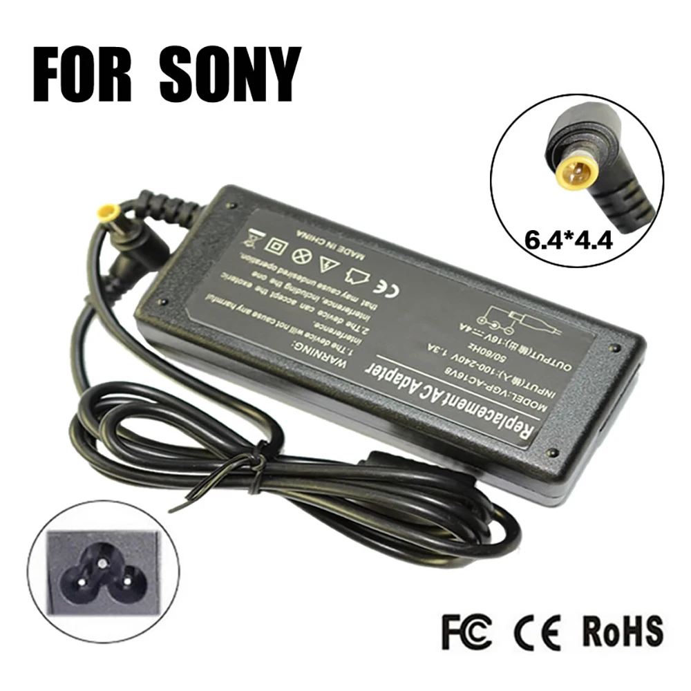 64W 16V 4A 6.5*4.4MM Replacement For Sony GP-AC16V8 VGP-AC16V7 PCGA-AC51 A764 6TZooQk PCGA-AC5E Laptop AC Charger Power Adapter