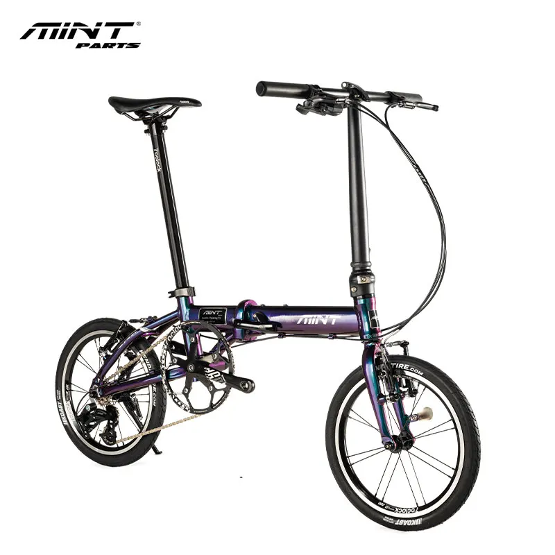 Minparts MT folding bike T-3 16inch alloy frame top color changing paint bicycle