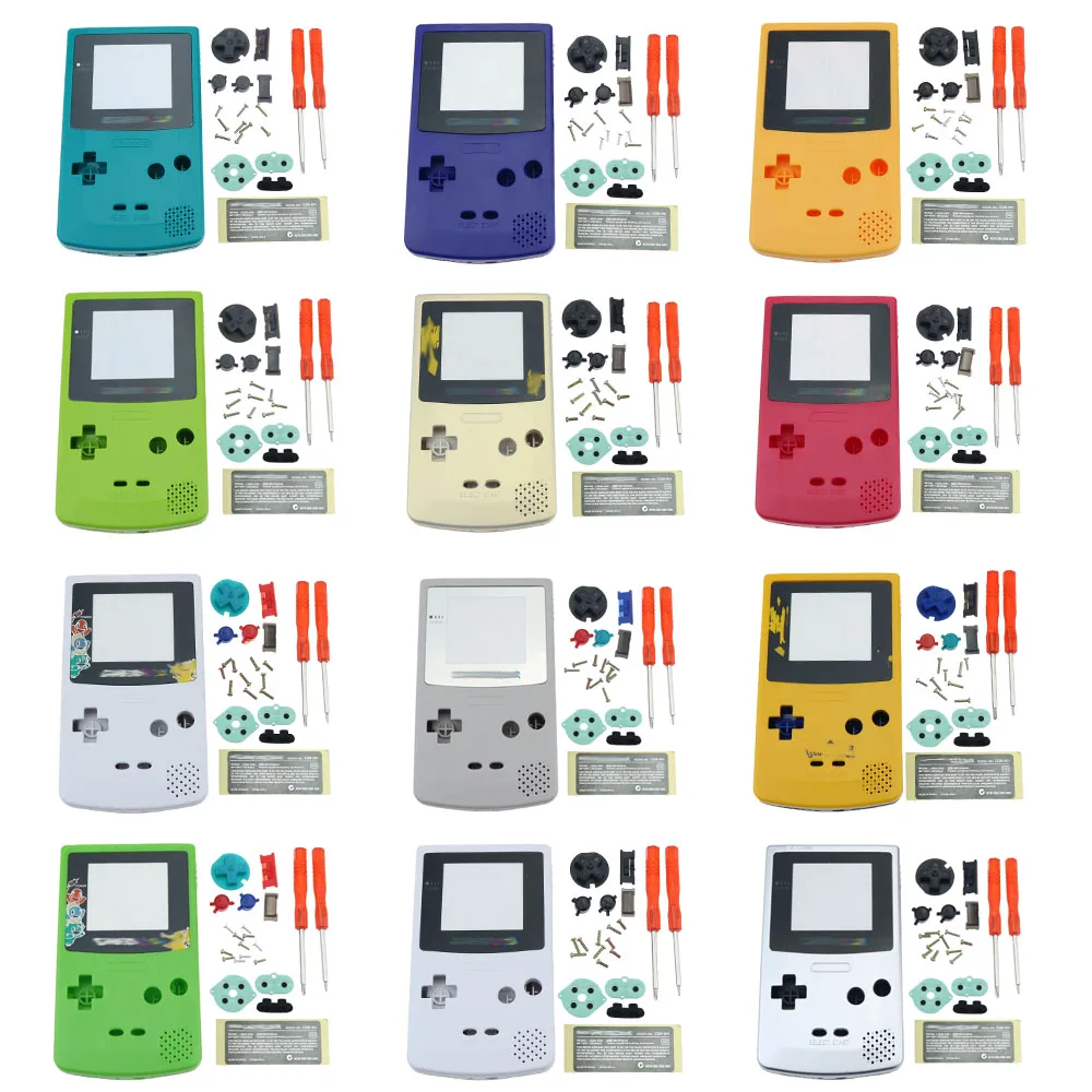 New Plastic Game Shell Housing Case Cover For Nintendo Gameboy Color Console GBC With Buttons Kits Sticker | Электроника