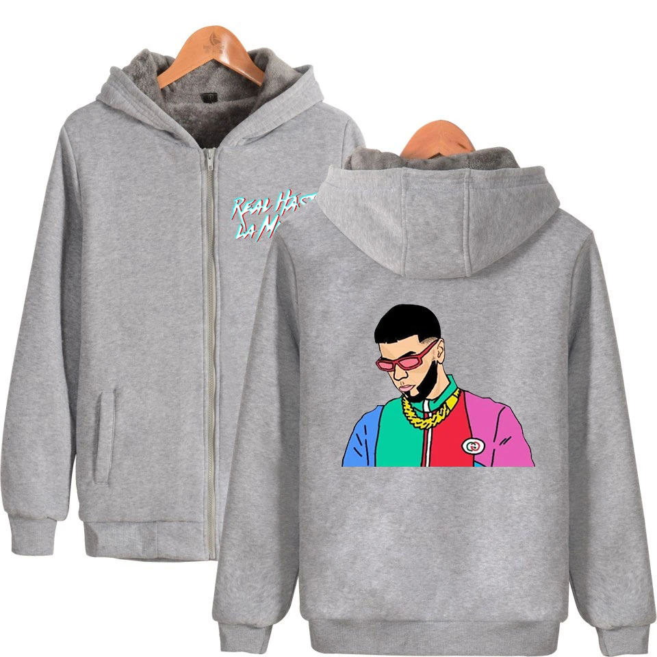 Anuel AA, хип-хоп, настоящий Hasta la Muerte, толстовки на молнии, парки, крутая Мода для мужчин/wo, мужские повседневные Бархатные утепленные толстовки на молнии