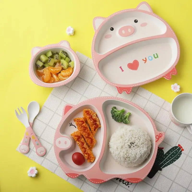 Детские разделительные подставки для посуды, набор для детей, безопасный материал для очистки после одного полоскания, эффективно Избегайте бактериальных остатков