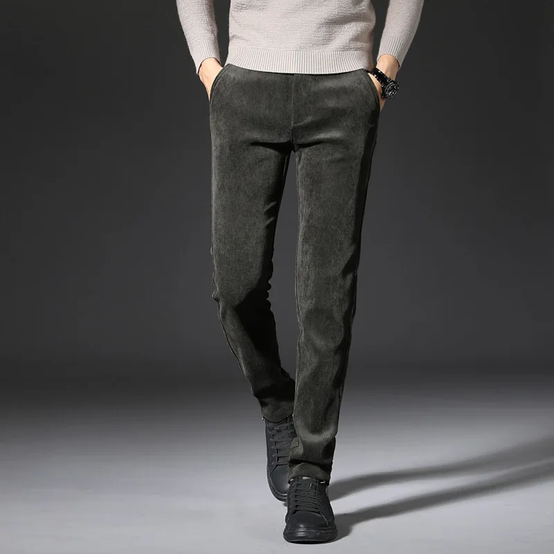 

Autumn Winter Newly Fashion Men Jeans Elastic Slim Fit Casual Corduroy Pants Korean Style Vintage Designer Smart Suit Trousers