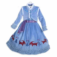 От 4 до 10 лет нарядный костюм принцессы Эльзы для девочек рождественские костюмы на Хеллоуин Косплей Детские платья Эльзы для девочек