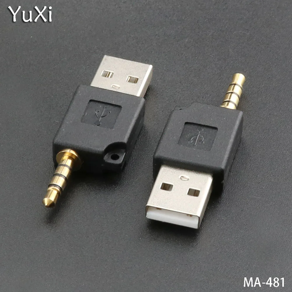 Юйси 5 шт./лот USB 2,0 штекер на 4 полюса 3,5 мм аудио штекер Адаптер 3,5 мм разъем конвертер аудио штекер на USB 2,0 адаптер