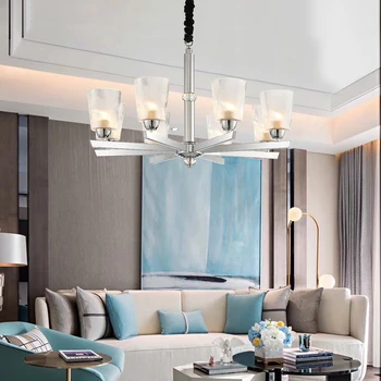 

Postmodern luxury chandelier lighting for living room bedroom dining room clear glass lamp chimney chrome light fixtures