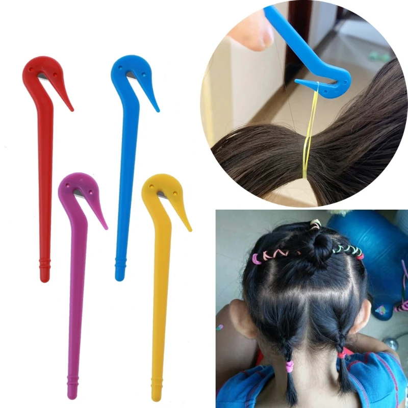 4Pcs Elastic Hair Bands Remover Pony Picks Cutting Hair Ties Ponytail Removers U4LE hair clips for fine hair
