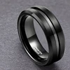 Somen Men Ring Black Tungsten Carbide Ring 6mm 8mm Groove Brushed Wedding Band Male Engagement Rings Anel Masculino Comfort Fit 3