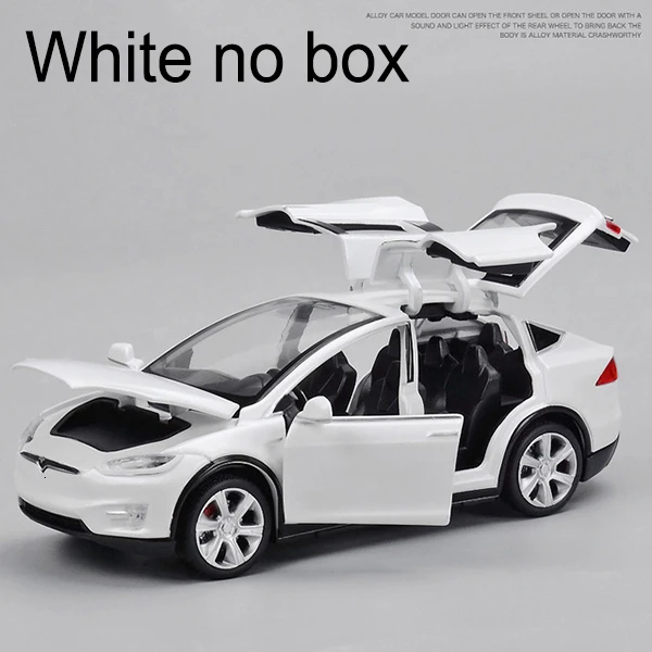 1:32 Tesla модель X90 сплав Diecasts модель автомобиля Высокая Имитация металлические транспортные средства автомобиль оттягивание 6 открытая дверь игрушки для детей Подарки - Цвет: White no box