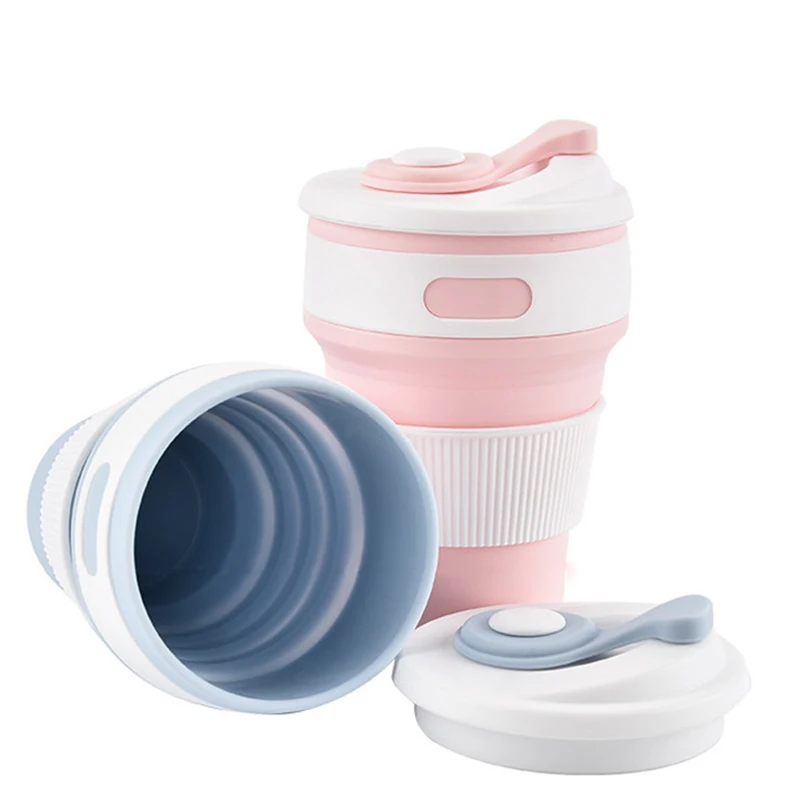 

Hot Folding Silicone Cup Portable Silicone Telescopic Drinking Collapsible Coffee Cup Multi-function Foldable Silica Mug Travel
