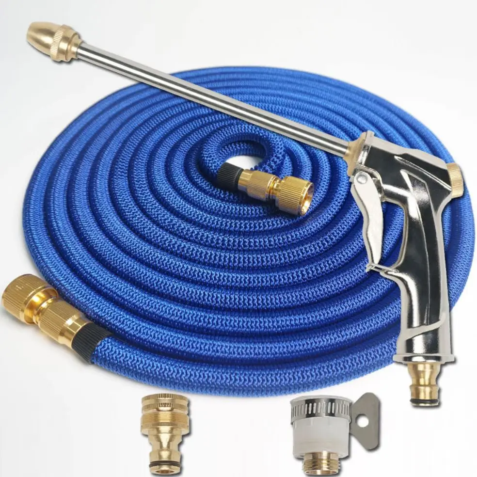 25ft100ft High Pressure High Quality Garden Hose Expandable Magic Rubber Flexible Hose Car Wash