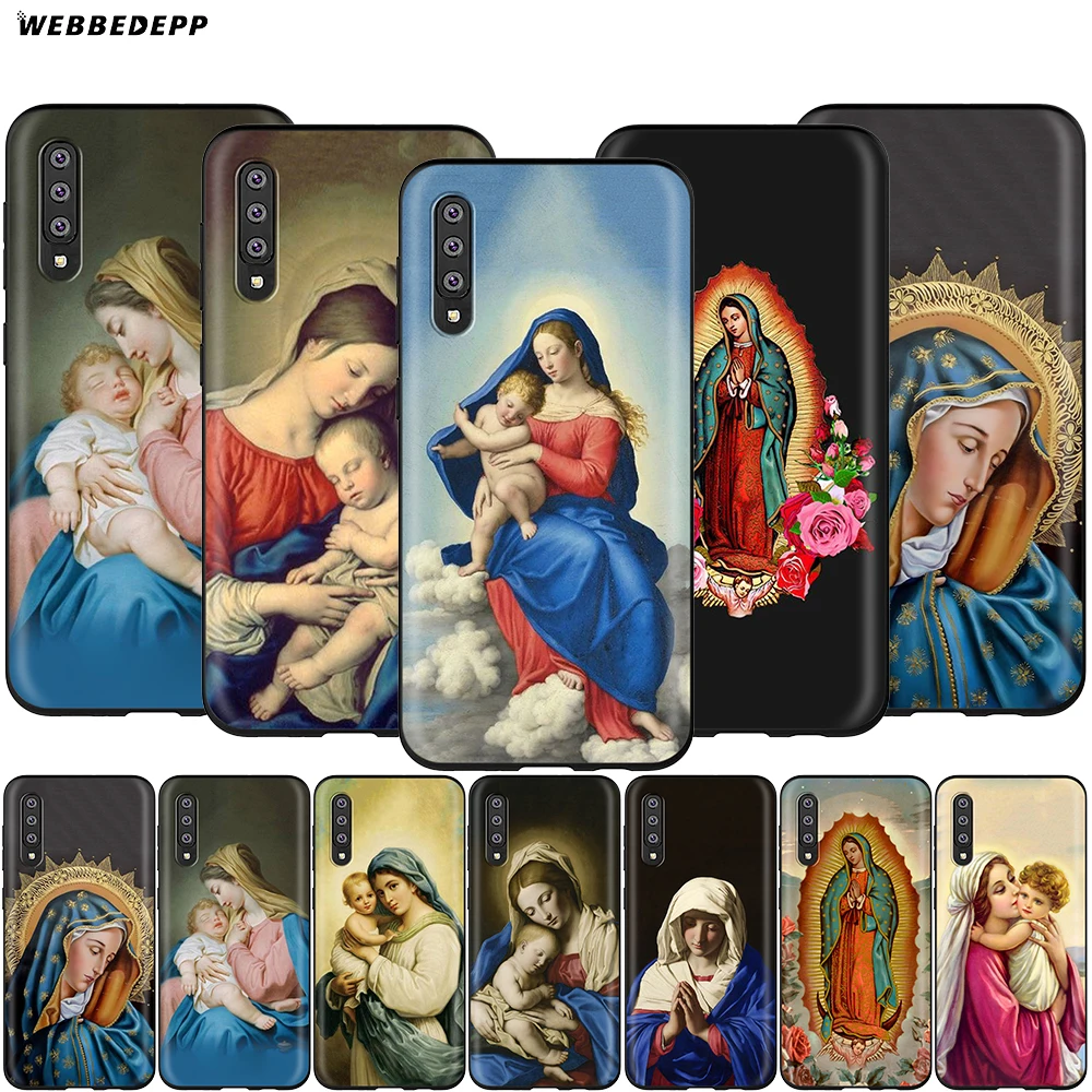 Webbedepp Дева Мария христианский Рождественский чехол для Samsung Galaxy S7 S8 S9 S10 Plus Edge Note 10 8