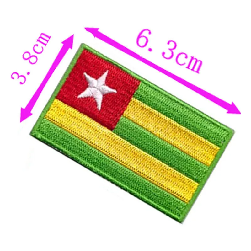 Togo Flag Embroidery Patch 6.3cm Wide High Quality Iron On Sew On