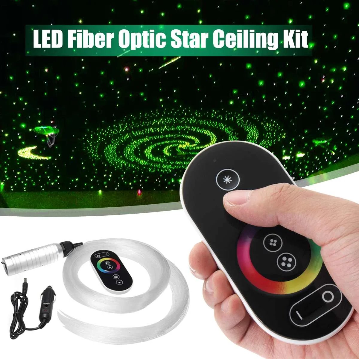 

12V 6W RGB LED Fiber Optic Star Ceiling Engine Sky Ceiling Kit Light 150Pcs 0.75m 2m Optical Fiber Twinkle w/28 Key Wireless RF