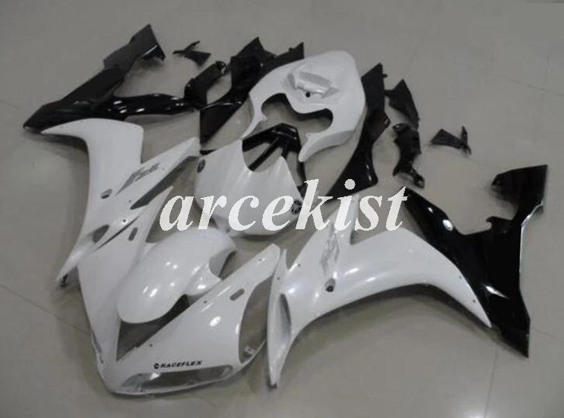 white black Литьевая Форма ABS мотоцикл обтекатель комплект подходит для YAMAHA YZF-R1 2004 2005 2006 r1 04 05 06 тело набор черный - Цвет: white black