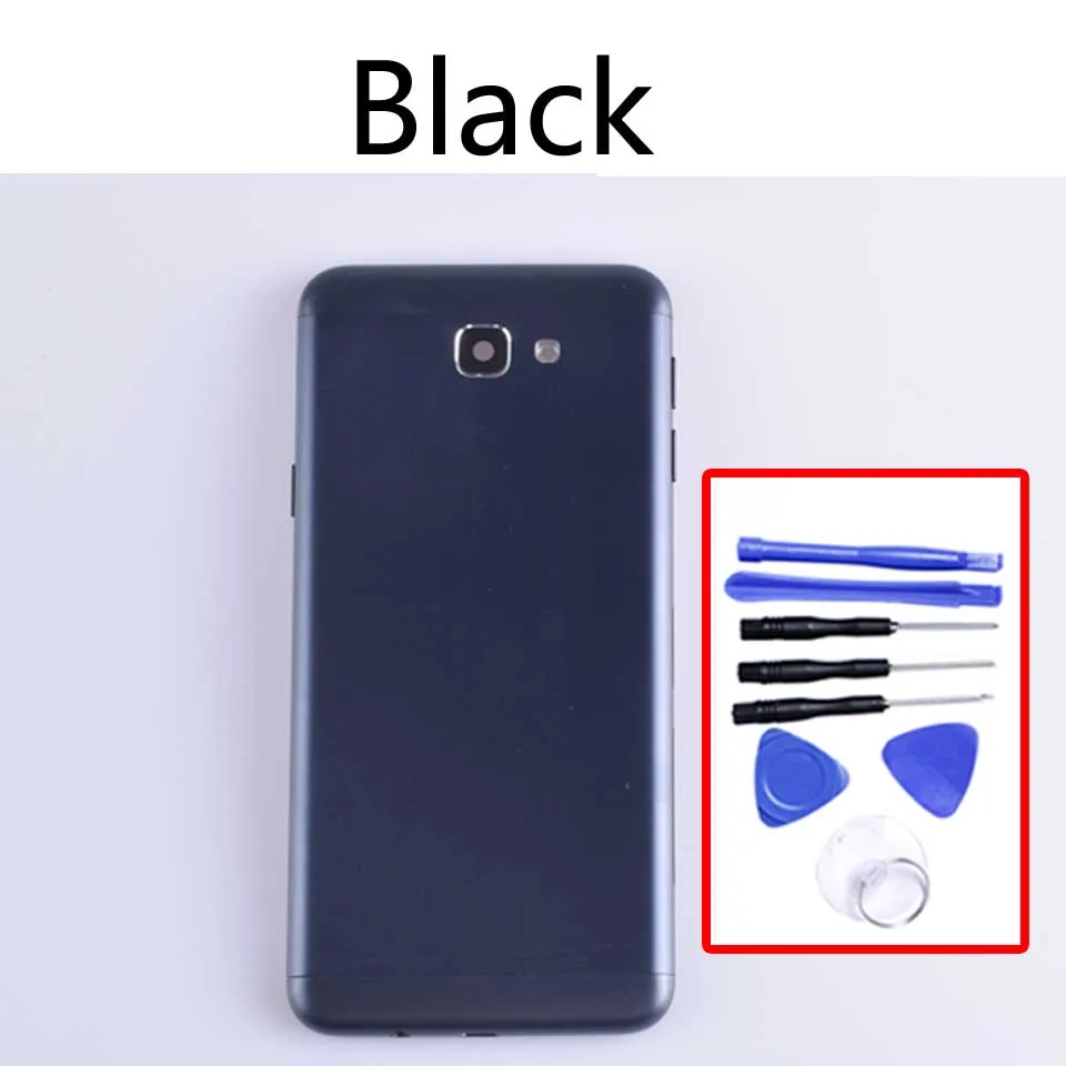J5Prime для Samsung Galaxy J5 Prime G570 G570K корпус крышка батареи задняя крышка чехол задняя дверь шасси оболочка - Цвет: Black -With tool