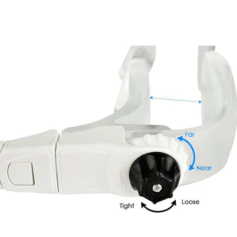 Headband 4.0X Bracket TV Glasses Magnifier Loupe Goggles Magnifying Glass with Phone Holder Glasses Case