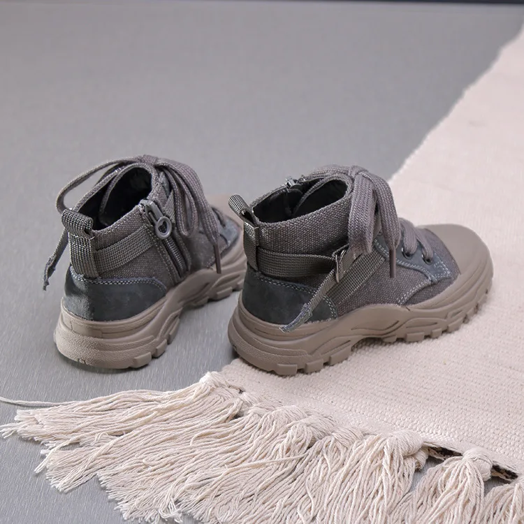 Pretos do Bebê Botas de Marca Sapatos de Lona Pretas de Malha Novas Outono Crianças Sapatos Meninas Martin Botas Macias Tornozelo Meninos Moda 8 Meninas Martin Botas Crianças Botas Macias Botas