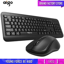 Aigo 2.4G sans fil silencieux clavier et souris 104 touches jeu pc gamer clavier souris Combo ensemble pour ordinateur portable ordinateur de bureau