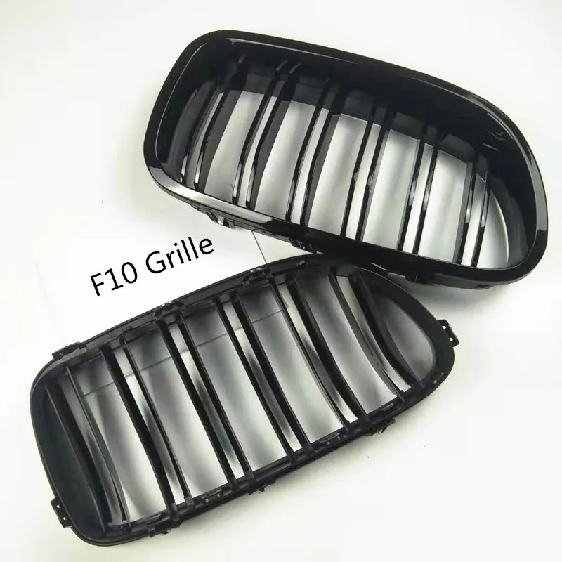 

Pair Dual Line Glossy black Mesh Grill Grille for 5 Series F10 F11 F18 M5 Racing Grille Grills 2010-2017