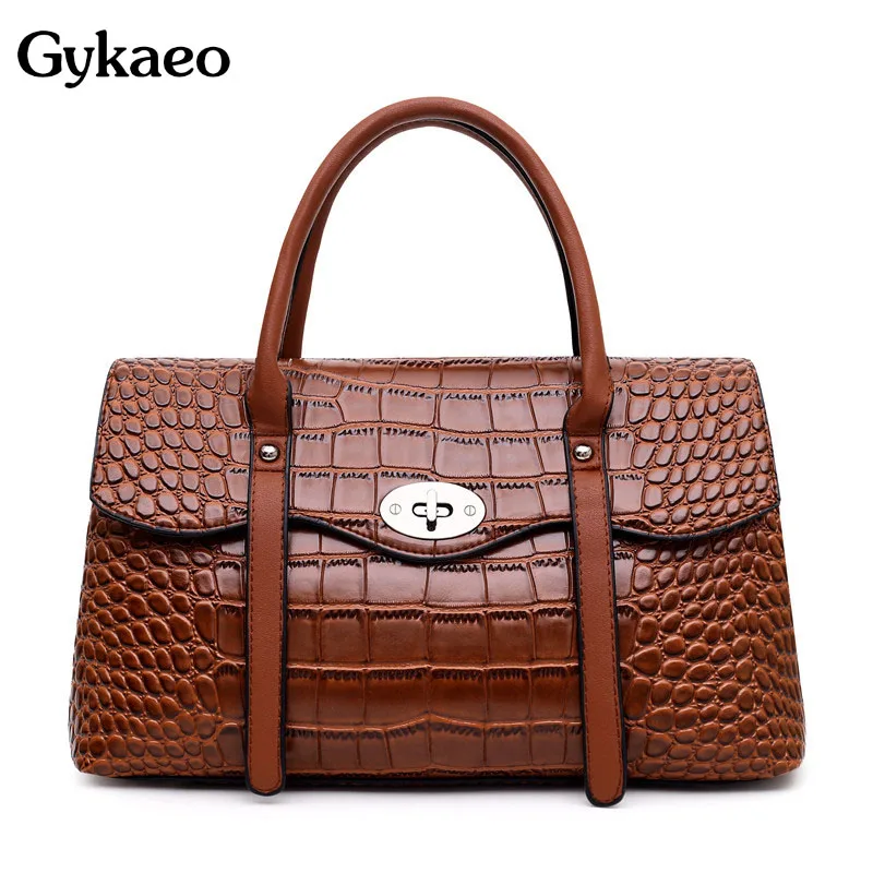 

Gykaeo European and American Style Crocodile Pattern Women Messenger Bags Handbags Women Famous Brands Leather Tote Shoulder Bag