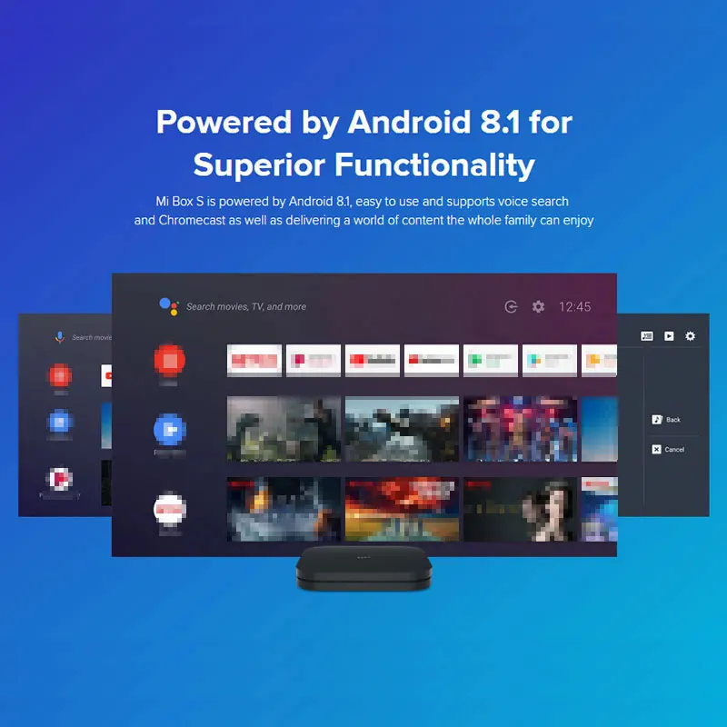 ТВ приставка Xiaomi Mi Box S 4K 64 бит Mali 450 8 1 Мбит/с Android 2 4 ГБ + Гб HDMI2.0 5 8G/G Wi Fi