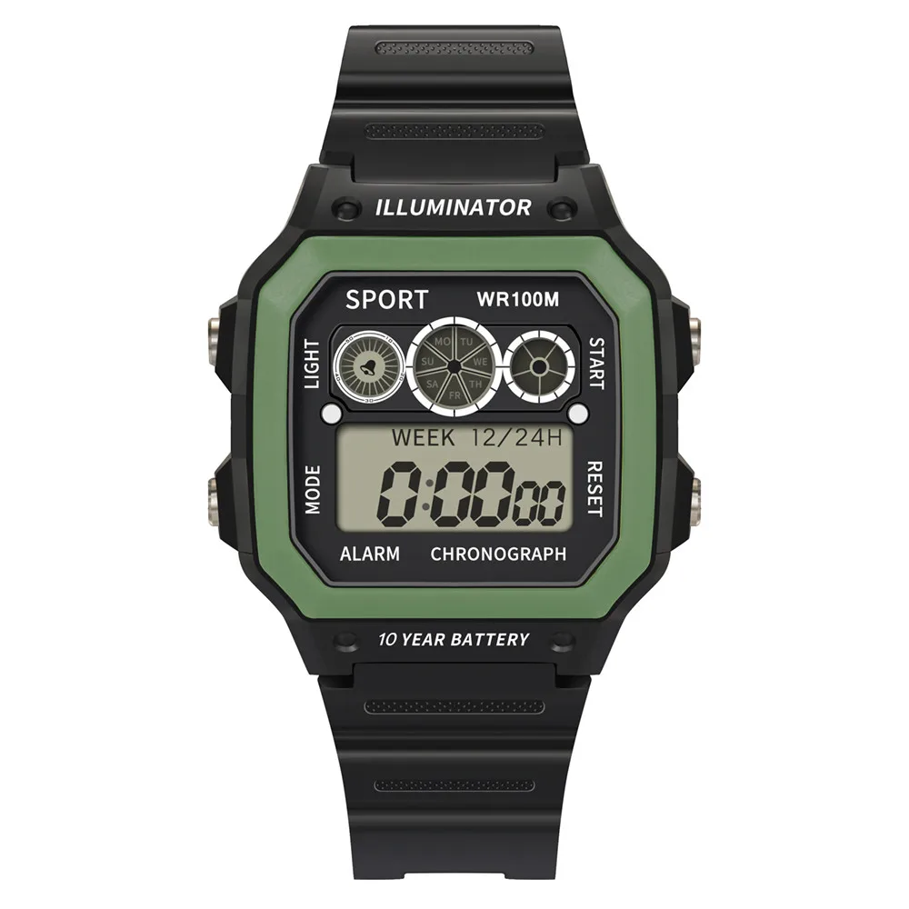 Мужские часы Роскошные спортивные часы Мужские Аналоговые Цифровые Военные Силиконовые армейские спортивные светодиодный водонепроницаемые часы мужские часы