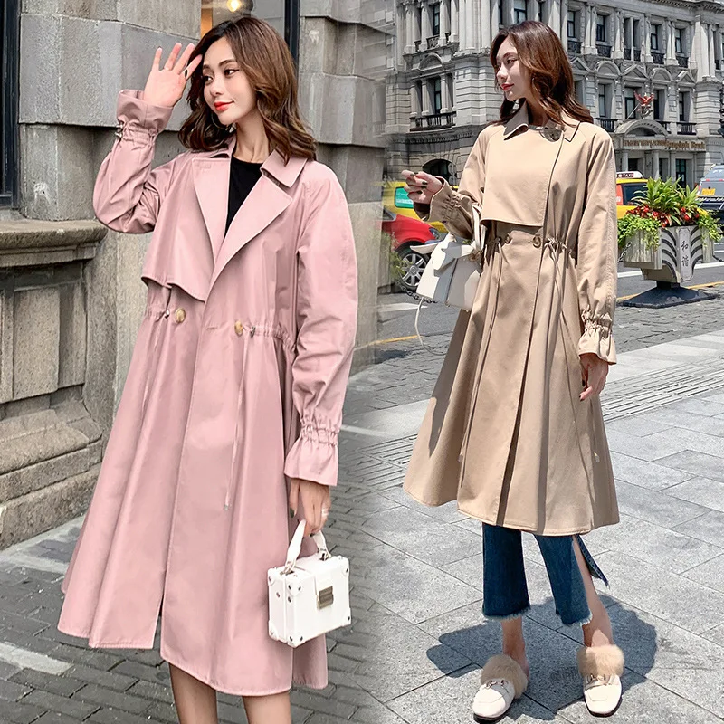 

2019 Autumn Long Sleeve Monochrome Simple Fashion Women's Mid-length