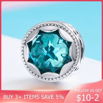 

CodeMonkey 100% 925 Sterling Silver Star Blue Crystal Charms CZ Beads Fit Original Design Bracelets Pendant Jewelry Making C692