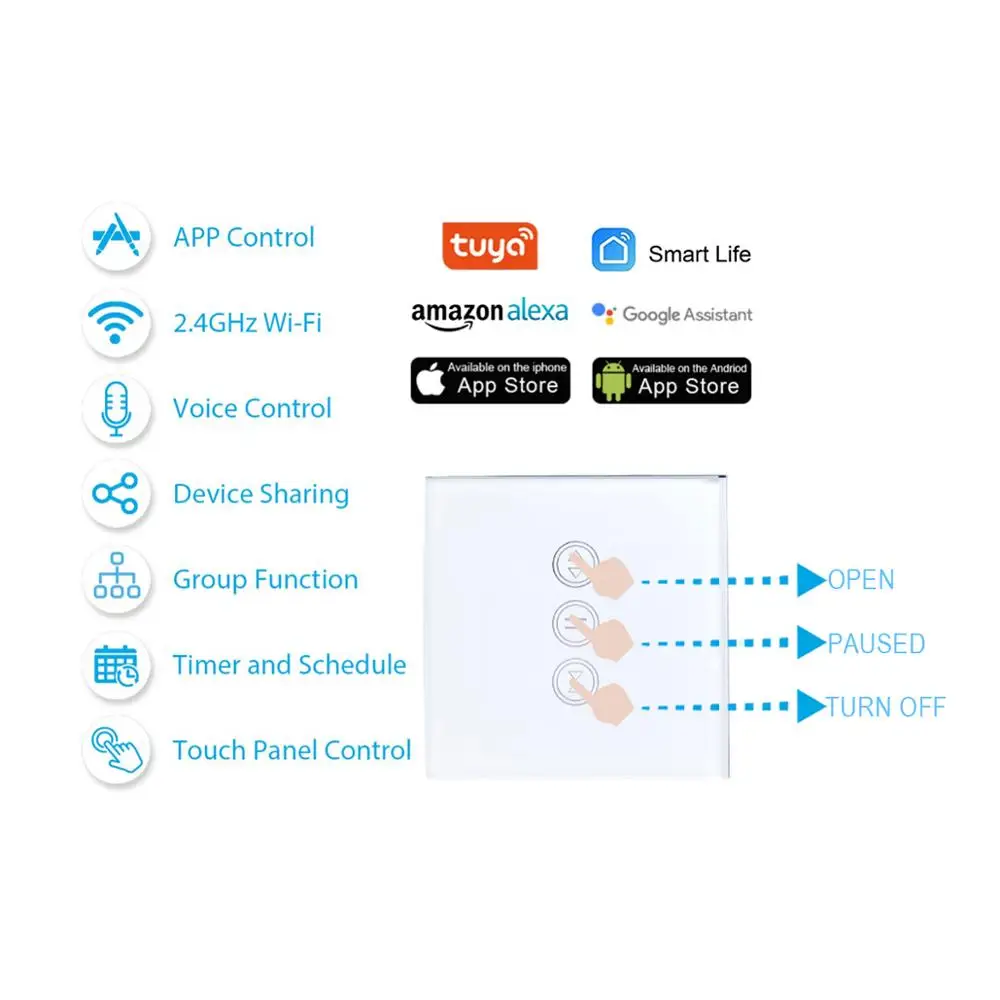 Умная жизнь приложение Tuya умный занавес WiFi переключатель голосового управления переключатель для рольставни Электрический мотор работа с Google Alexa Echo