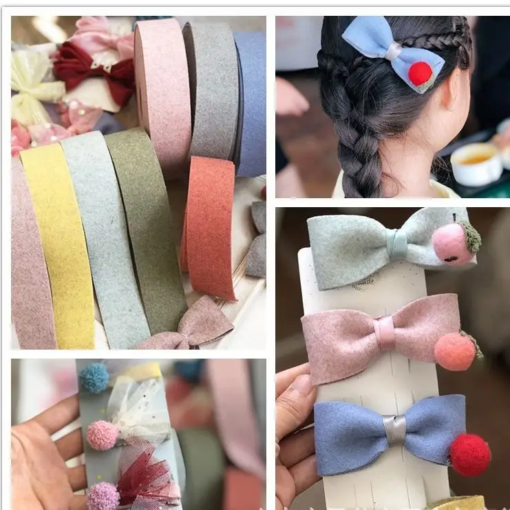 

1cm 1.6cm 4cm 10yards / Set Handmade Hair DIY Hairbow Headband Cashmere Fabric Accessories DIY Craft Supplies