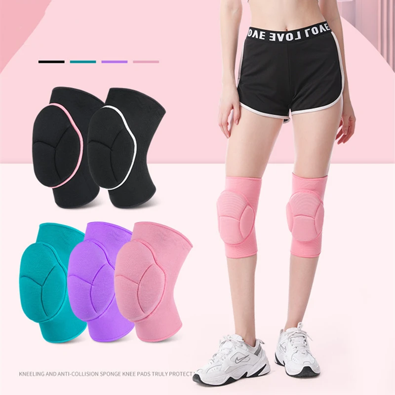 

1PCS Thick Sponge Anti-Collision Knee Pad Non-Slip Knee Brace Support for Dance Wrestling Volleyball Basketball Running Football