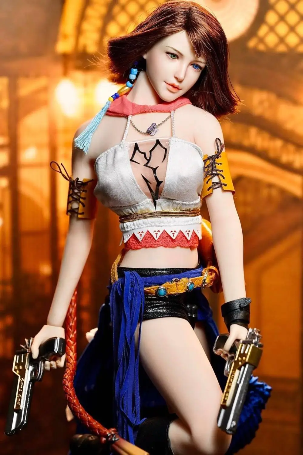 

Cosplay SUPER DUCK SET034 1/6 Female Figure Summoner Youna Head Clothes Weapon Accessories Model for 12'' Seamless S10D Body