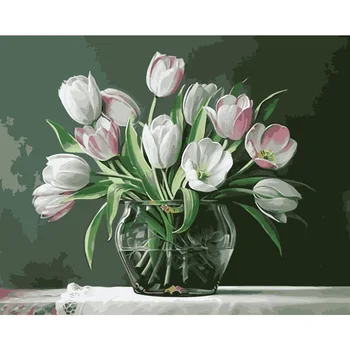 

Painting By Numbers Canvas Painting Flower Oil Colouring Paints By Numbers Canvas Painting Home Decor 50x40cm 50*40cm Full Kits