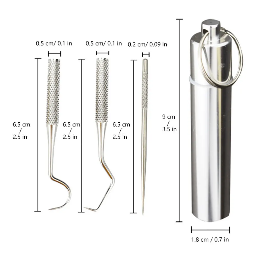1 Набор зубочистки из нержавеющей стали Портативный зубочистка зубов|Держатель