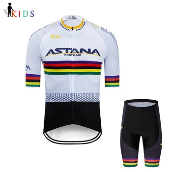 

ASTANA Pro Cycling Jersey Children Bike Clothing Traje de ciclismo Mtb Wear Cycling Sets Boy Girls Summer Bicycle Clothes Suits