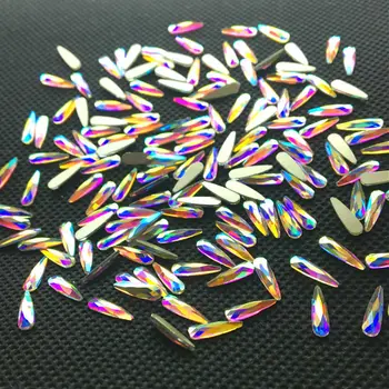 

50Pcs Nail Art Rhinestones Strass Diamond-pattern Jewelry Tear Drop Accessories 3D Rainbow Cristal Nails Charms Decors Gel Stone