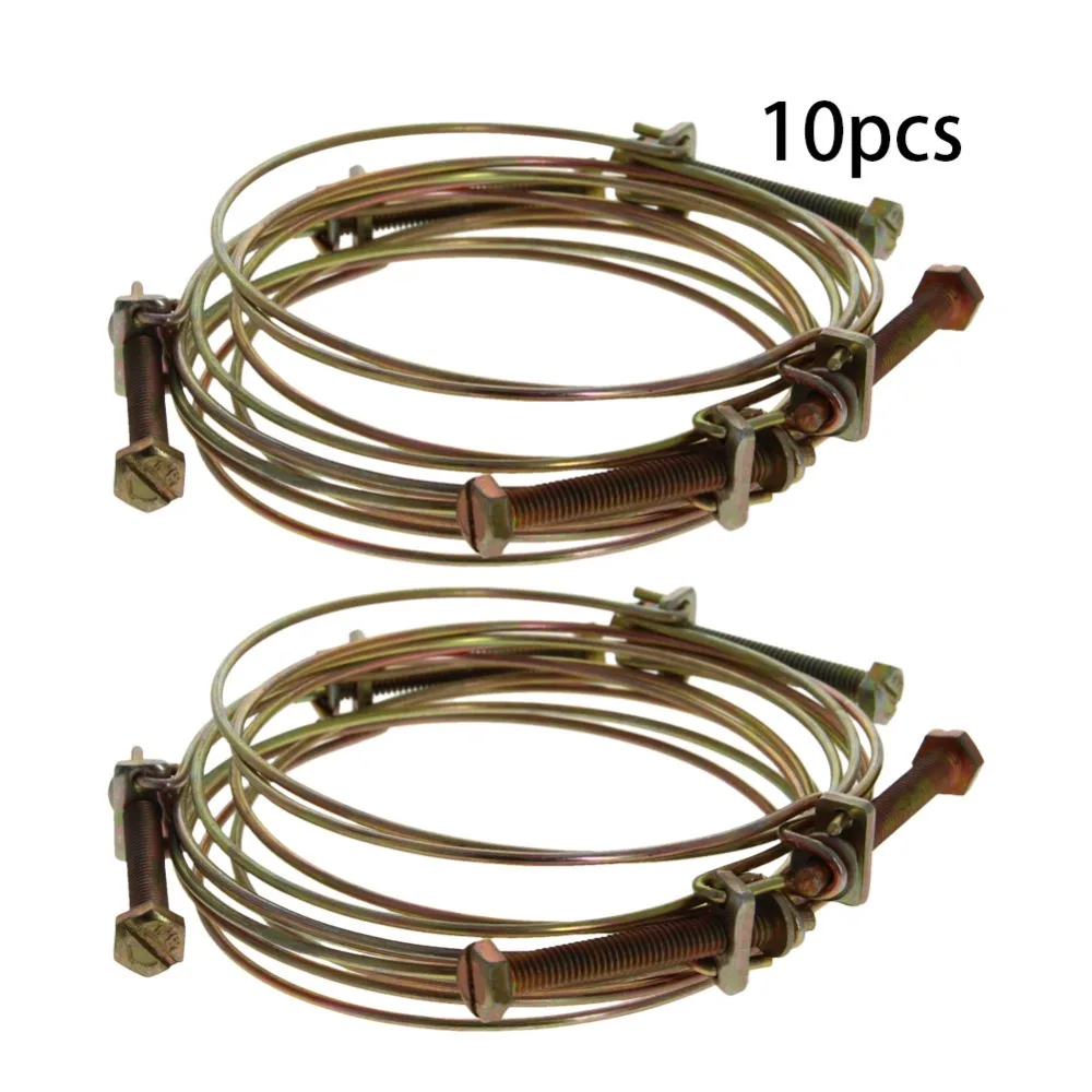 MroMax Double Steel Wire Strong Clamp Iron Inner Diameter 85/90/95/100/110mm Galvanized Thickness 2.2mm Screw Length 6*50/6*60mm