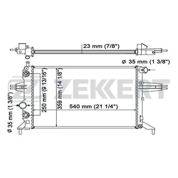 Радиатор охл. дв. Opel Astra G 98- Zafira A 99 ZEKKERT mk-1380