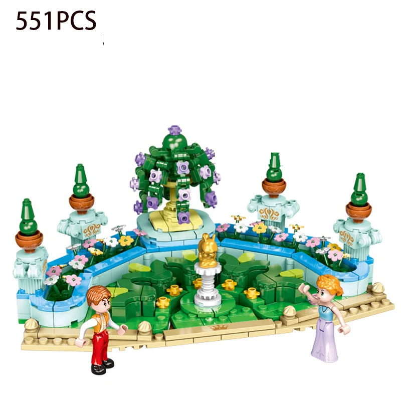 

Frozen Friends Girls Series Disney Royal Gardens Construction Building Blocks Castle Bricks Educational Toys For Girls