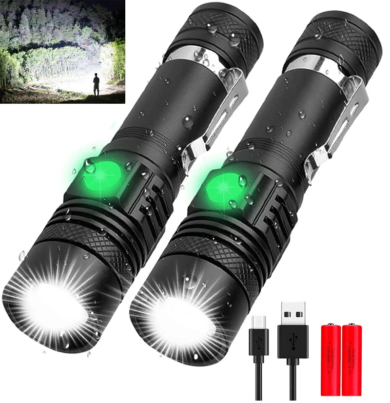 Linterna LED potente para bicicleta, linterna Led con T6/L2/V6, recargable con 18650|Linternas y antorchas| - AliExpress