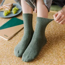 Одноцветные простые мохеровые теплые толстые носки без пятки для взрослых, модные одноцветные пушистые уплотненные носки средней длины без пятки, носки для пар мужчин и женщин