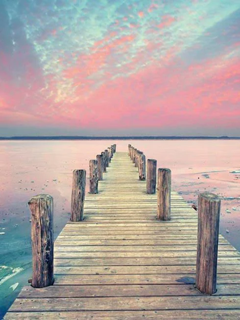 TA1-97 Evershine DIY Sea Shore Diamond Painting Full Square Diamond Embroidery Wooden Bridge Picture Of Rhinestones Mosaic Wall Decor - Цвет: TA1-97