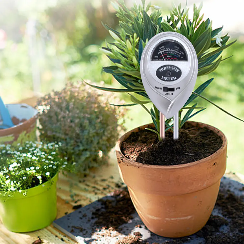 3 в 1 почвенный PH Измеритель влажности воды кислотность влажность Солнечный свет садовые растения цветы Влажный Тестер инструмент