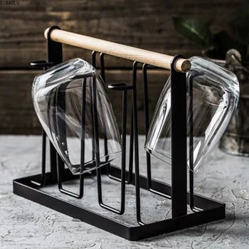 

Kitchen Utensils Wrought Iron Cup Holder Creative Household Drain Cup Shelf For Kitchen Cup Storage Rack Hanging Drainer Storage
