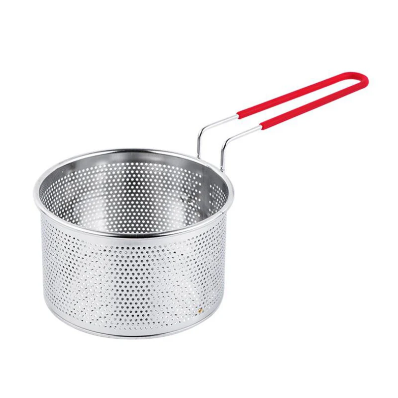 Stainless Steel Hot Frying Fried Basket Frying Pan Filter Food Colander